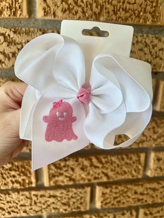 Pink Ghost Hair Bow