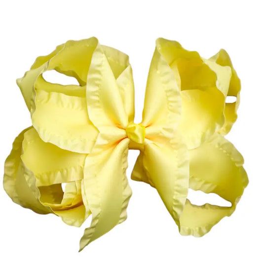 Yellow Double Ruffle Hair Bow