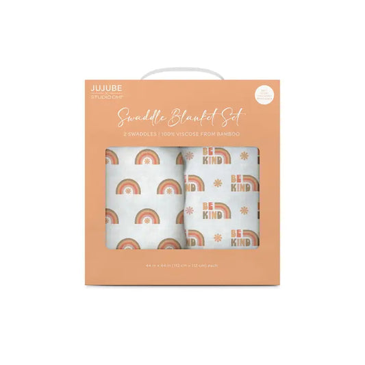 Swaddle Blanket Set Be Kind Rainbows