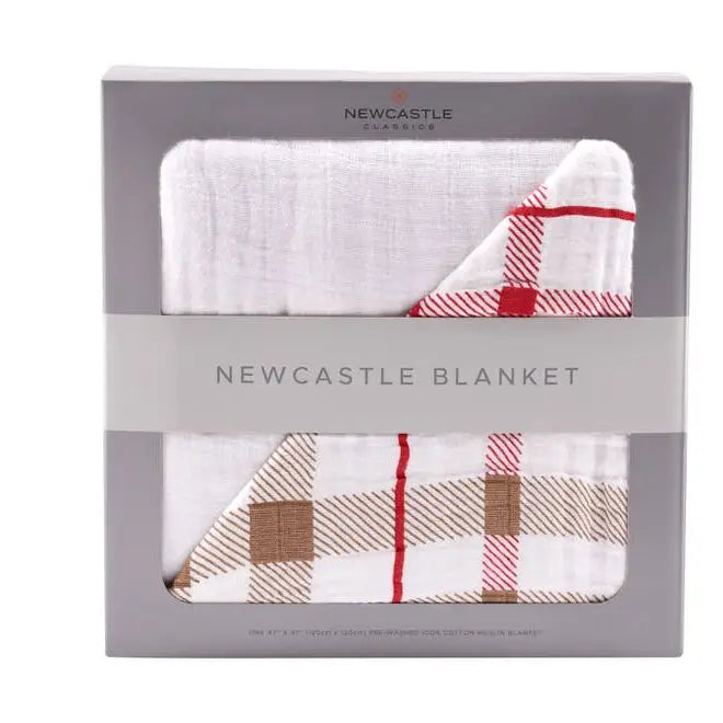 Teddy Bear and Plaid Newcastle Blanket