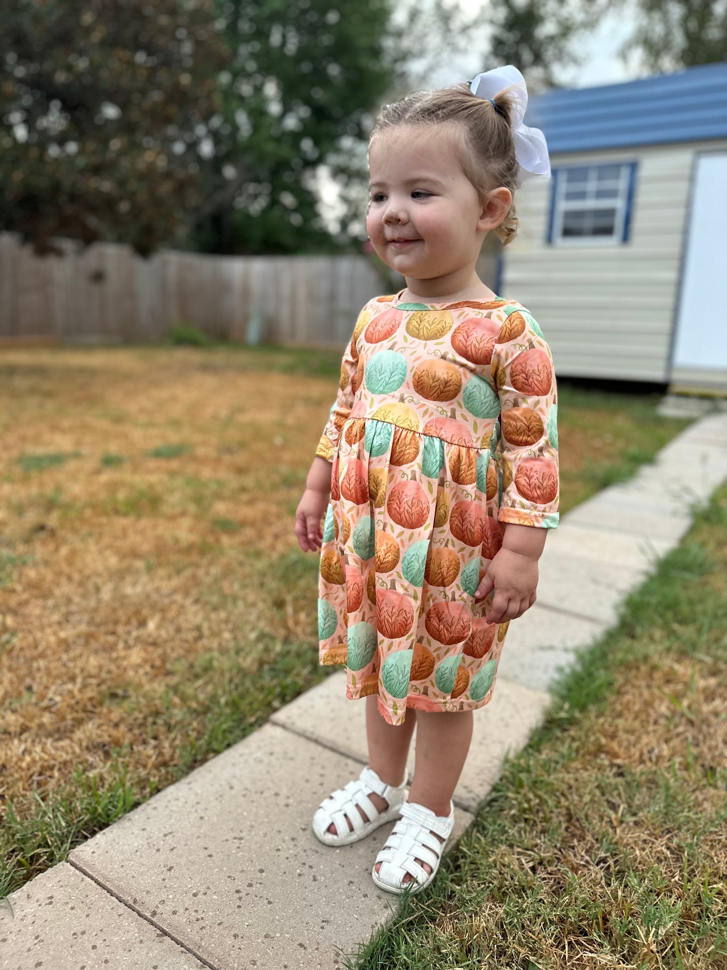 Fanciful Pumpkin Girls Dress