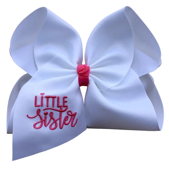 Little Sister Embroidered Bow