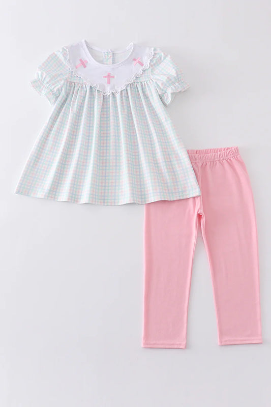 Easter Cross Plaid Set