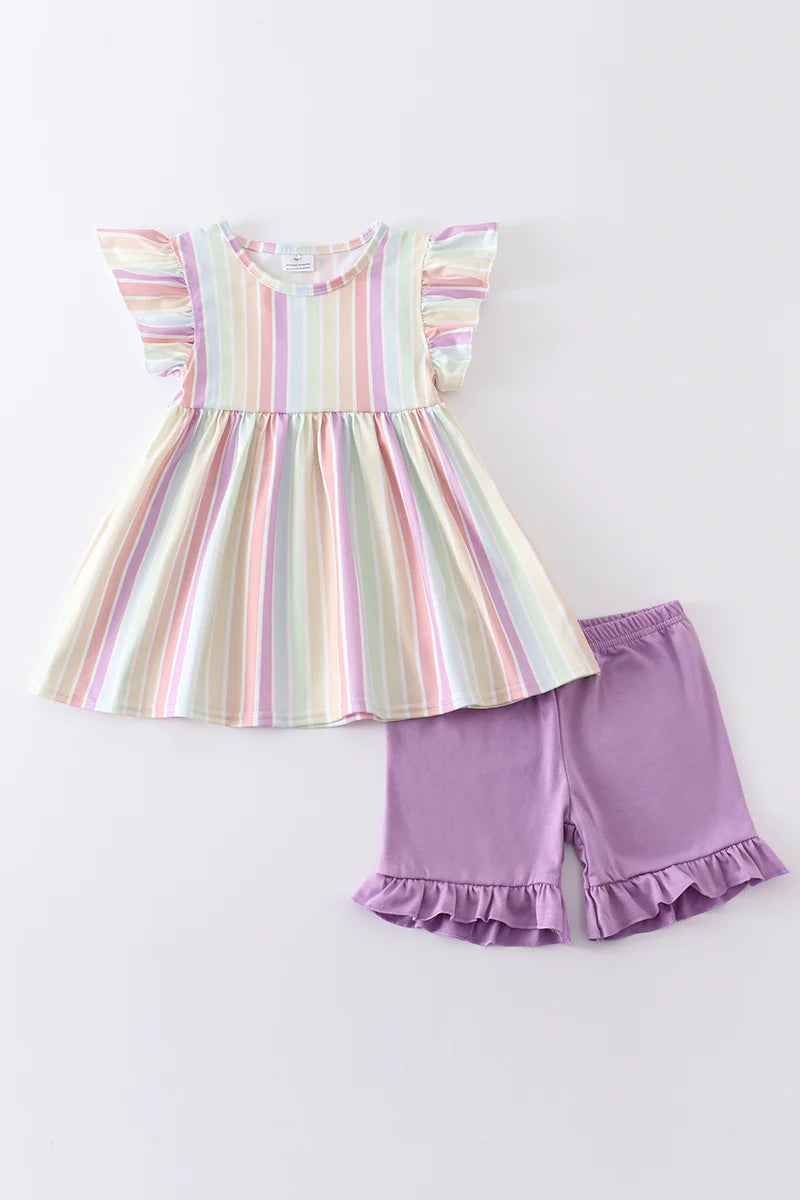 Pastel Stripe Short Set