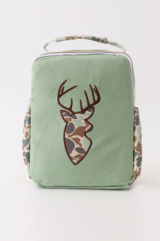 Green Camo Deer Lunch bag