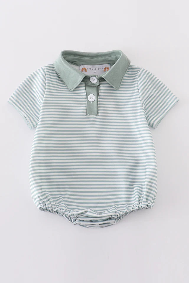 Sage Stripe Boy Bubble