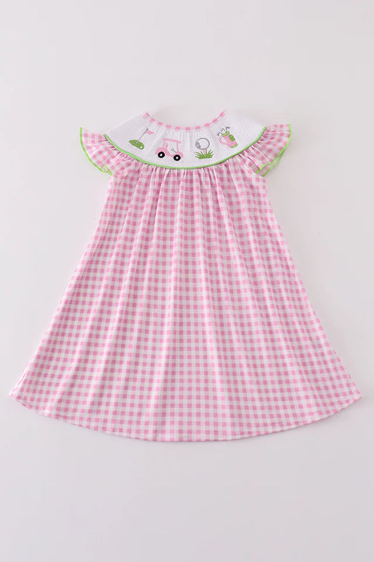 Golf Day Gingham Girl Dress