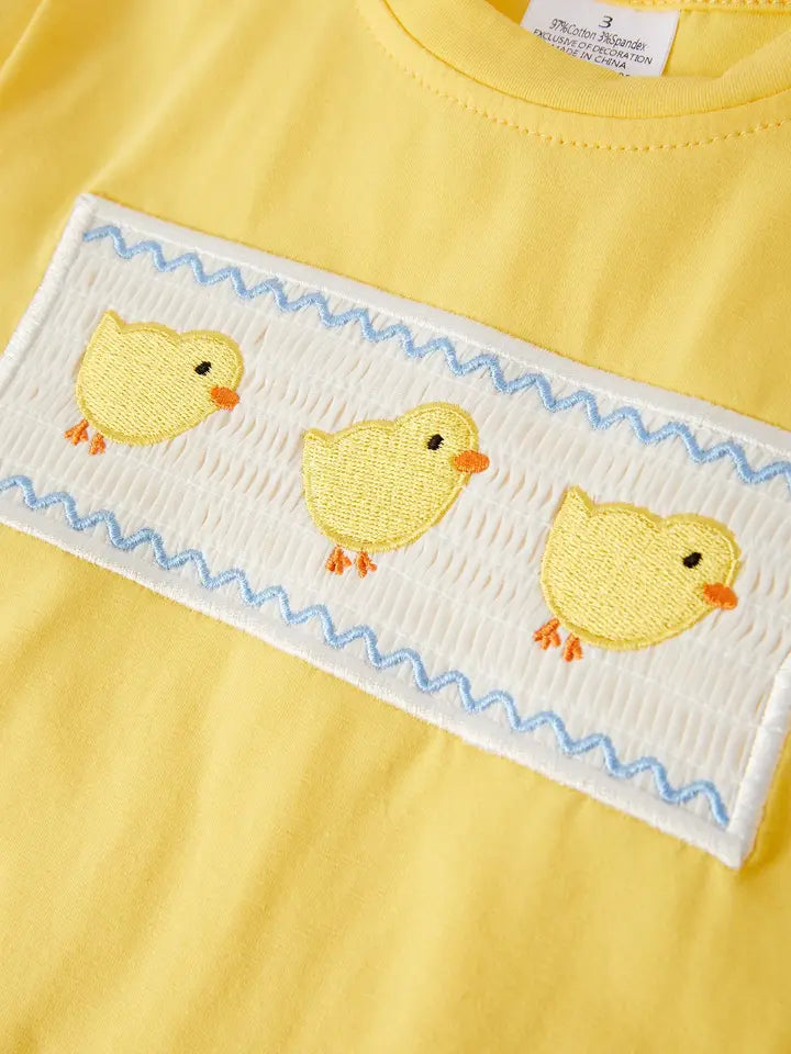 Spring Chick Embroidery Boy Set