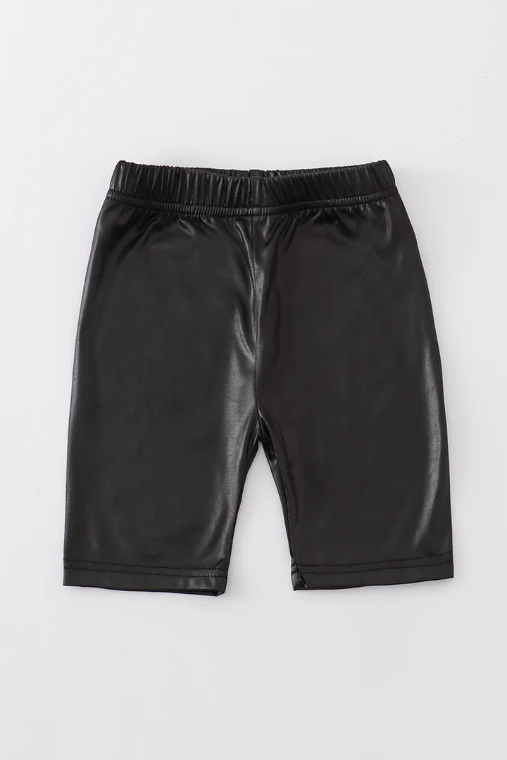 Black Metallic Bike Shorts