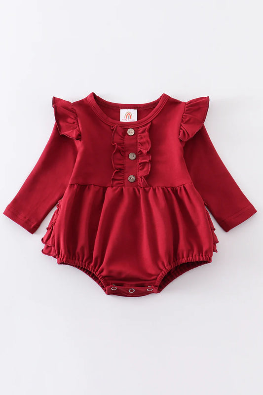 Maroon Ruffle Girl Bubble