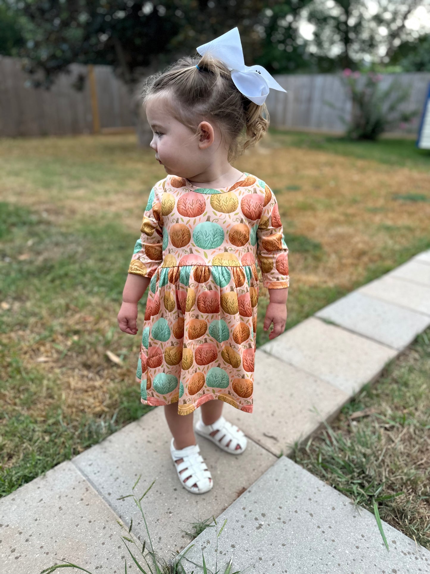 Fanciful Pumpkin Girls Dress