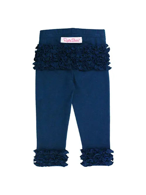 Dark Navy Solid Ruffle Leggings (Ruffle Butts)