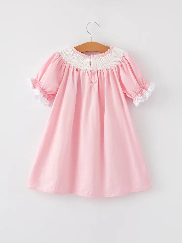 Pink Lace Cuff Easter Bunny Dress