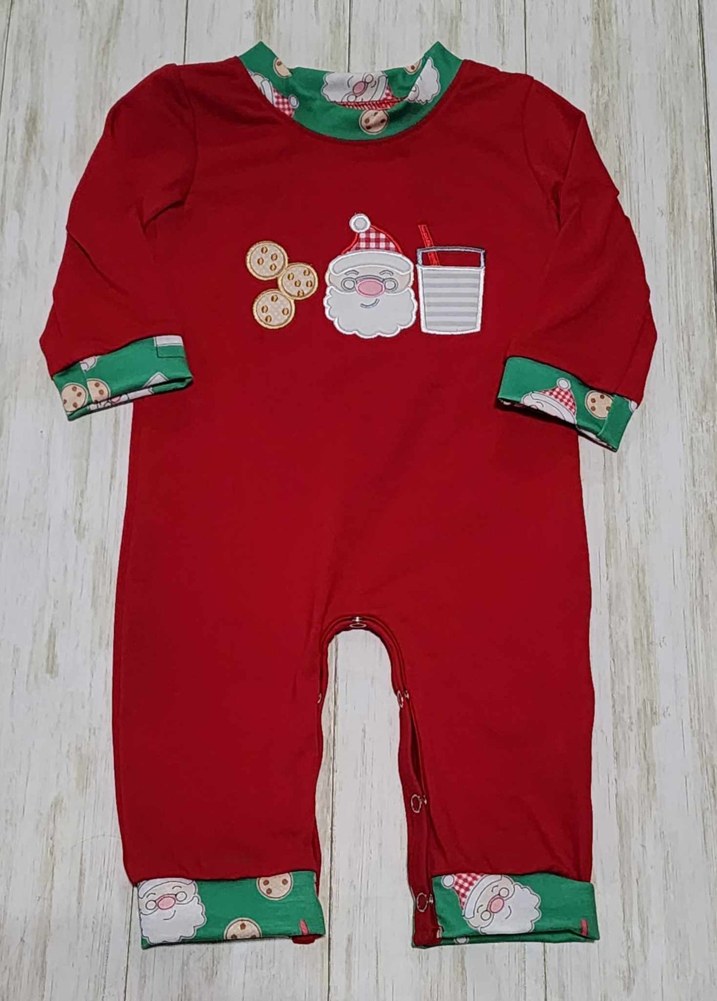 Red Santa Cookies and Milk Romper