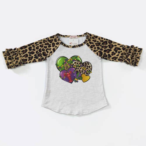 Mardi Gras Heart Raglan