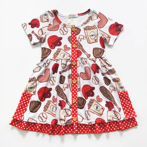 Ball & Peanuts Girls Dress by Clover Cottage