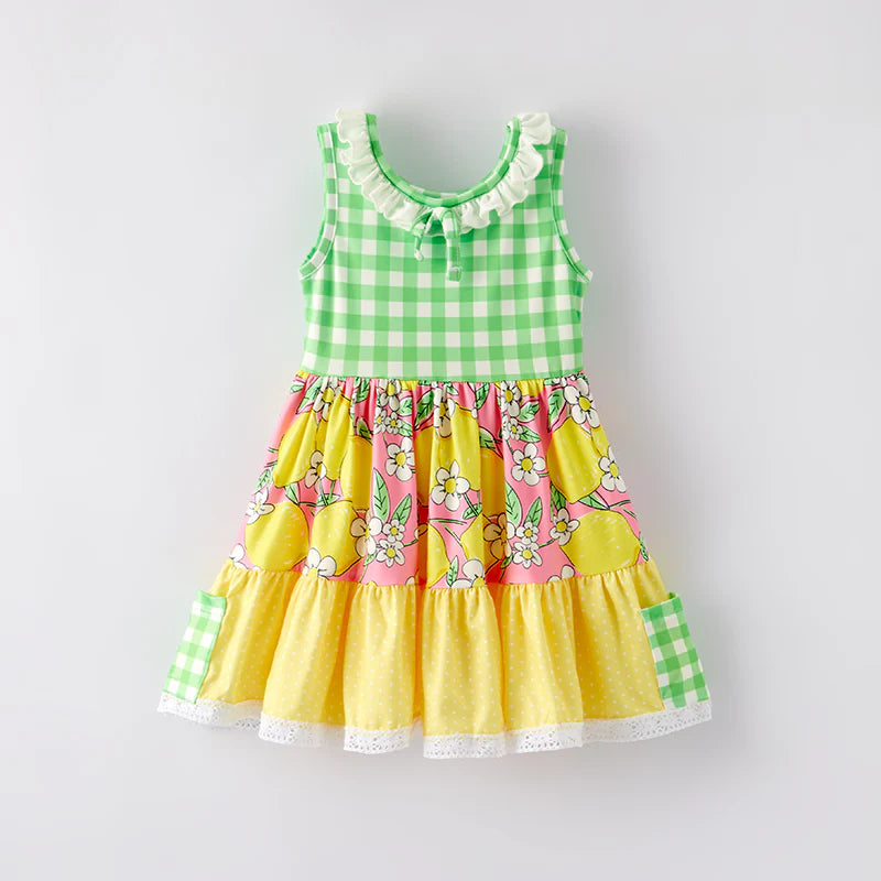 Sunny Citrus Gingham Dress (PRESALE-arrival end of February)