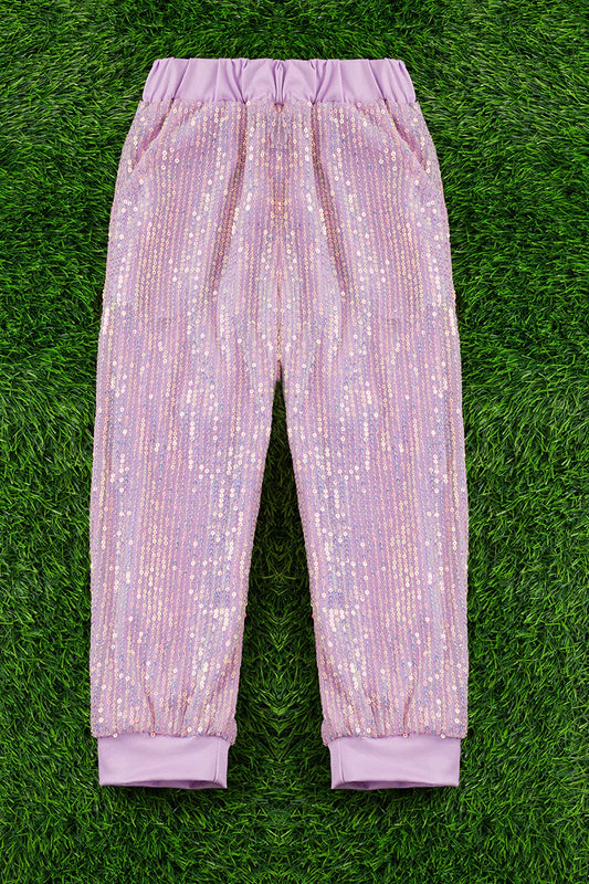 Lavender Sequin Joggers