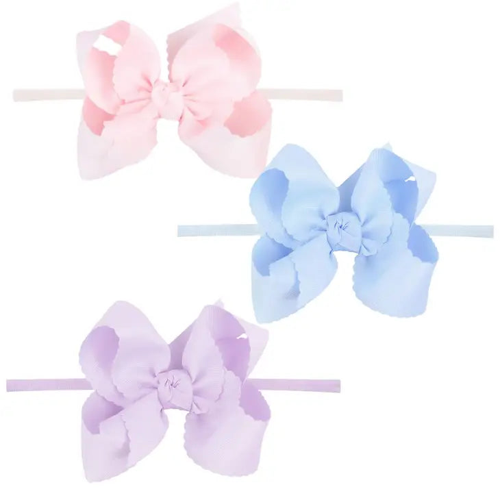 Beyond Creations Headband w/ Scalloped Edge Bow - multiple colors