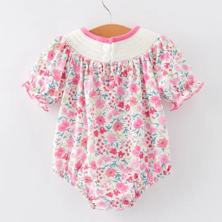 Heartstrings Smocked Girl Romper