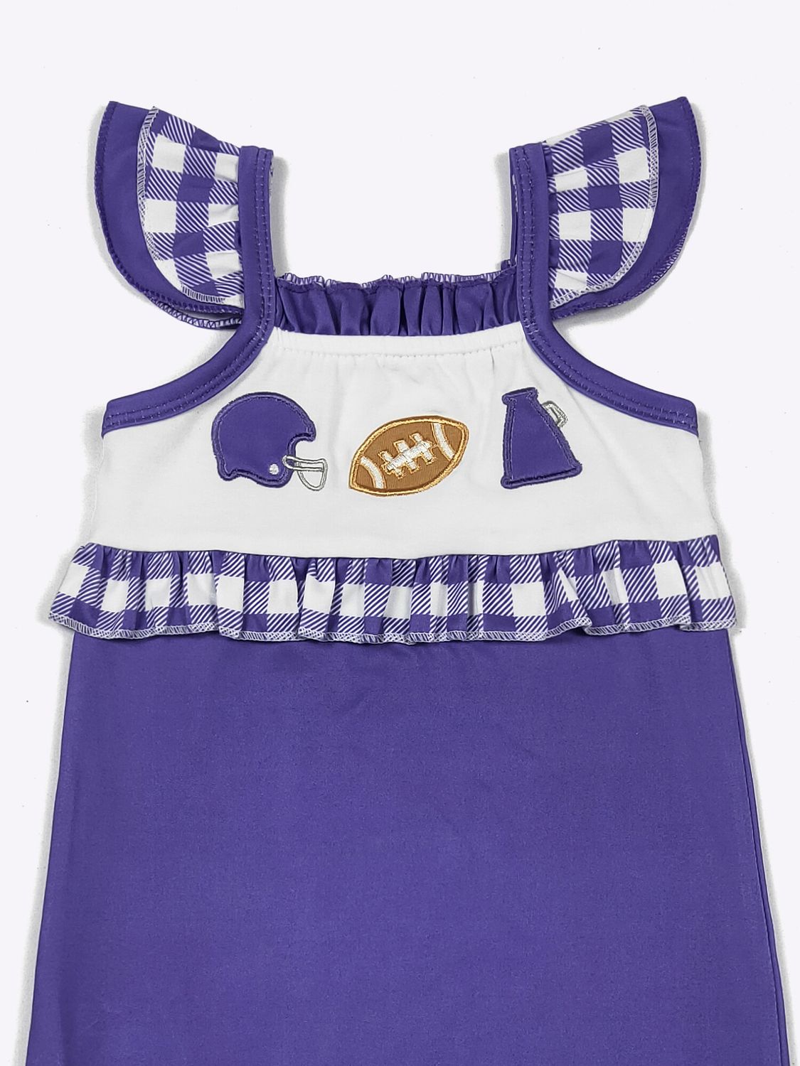 Team Spirit Baby Romper-Purple embroidery