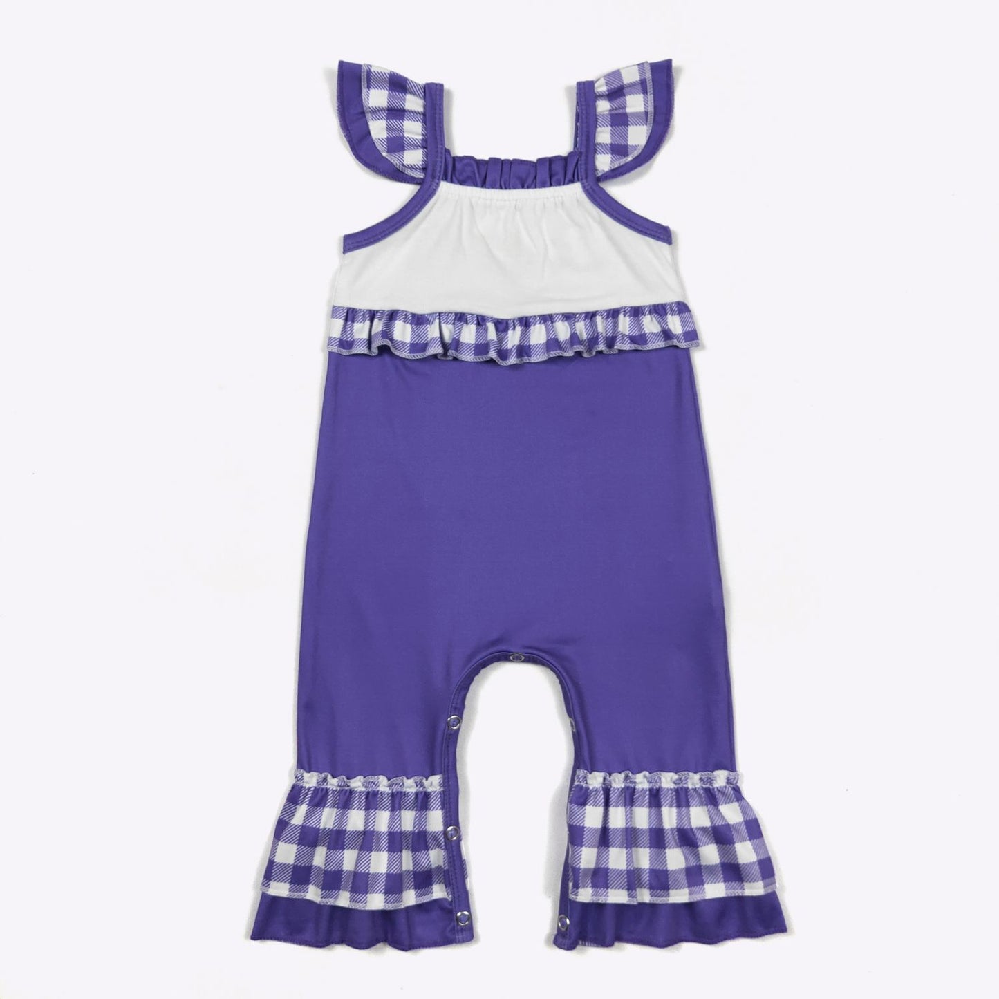 Team Spirit Baby Romper-Purple embroidery