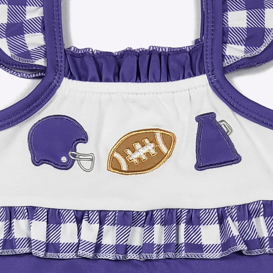 Team Spirit Baby Romper-Purple embroidery