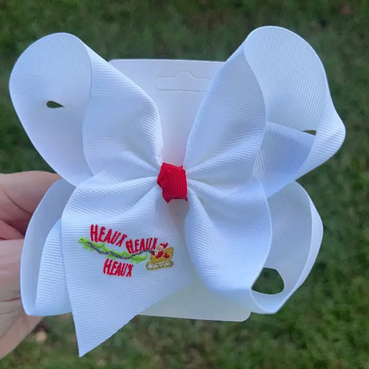 Heaux Heaux Heaux Embroidered Hair Bow