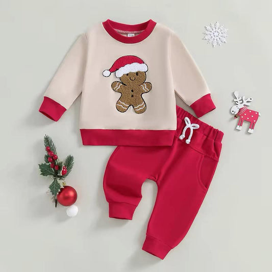 Gingerbread Embroidered Jogger Set