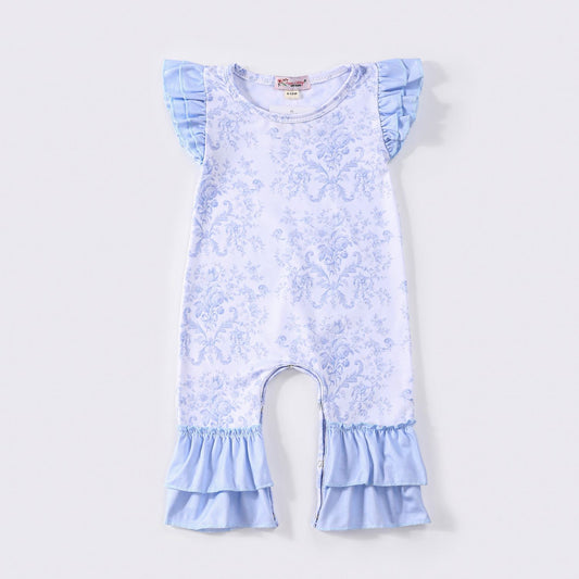 Wedgewood Damask Baby Romper