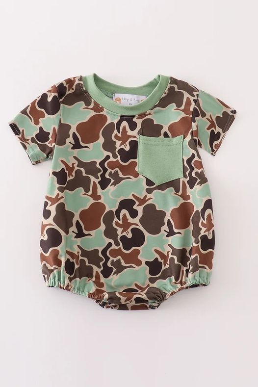 Camouflage print boy bubble