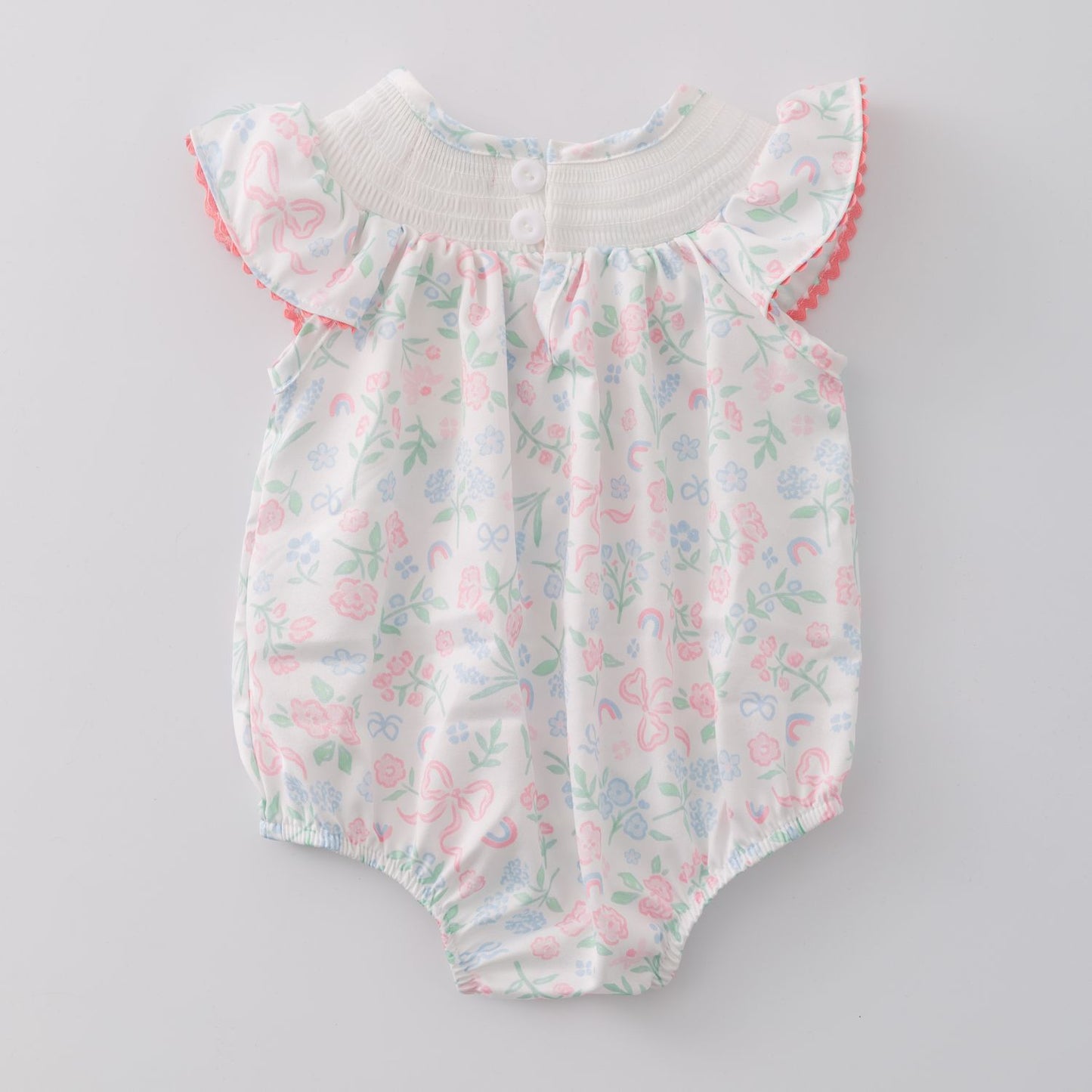 Cottontail Coquette Smocked Baby Romper