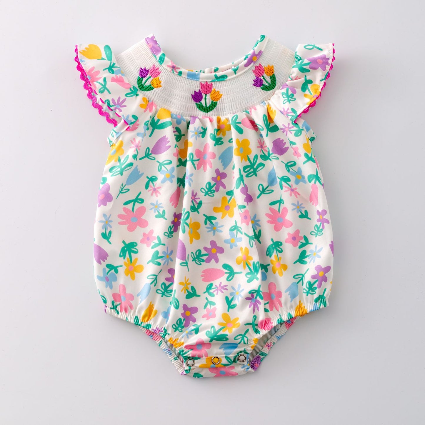 Tulip Smocked Baby Romper