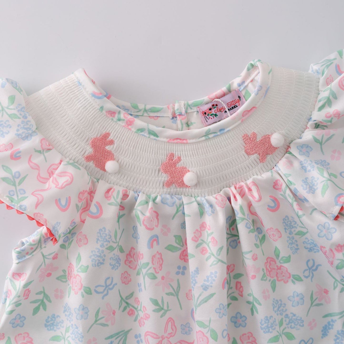 Cottontail Coquette Smocked Girls Dress