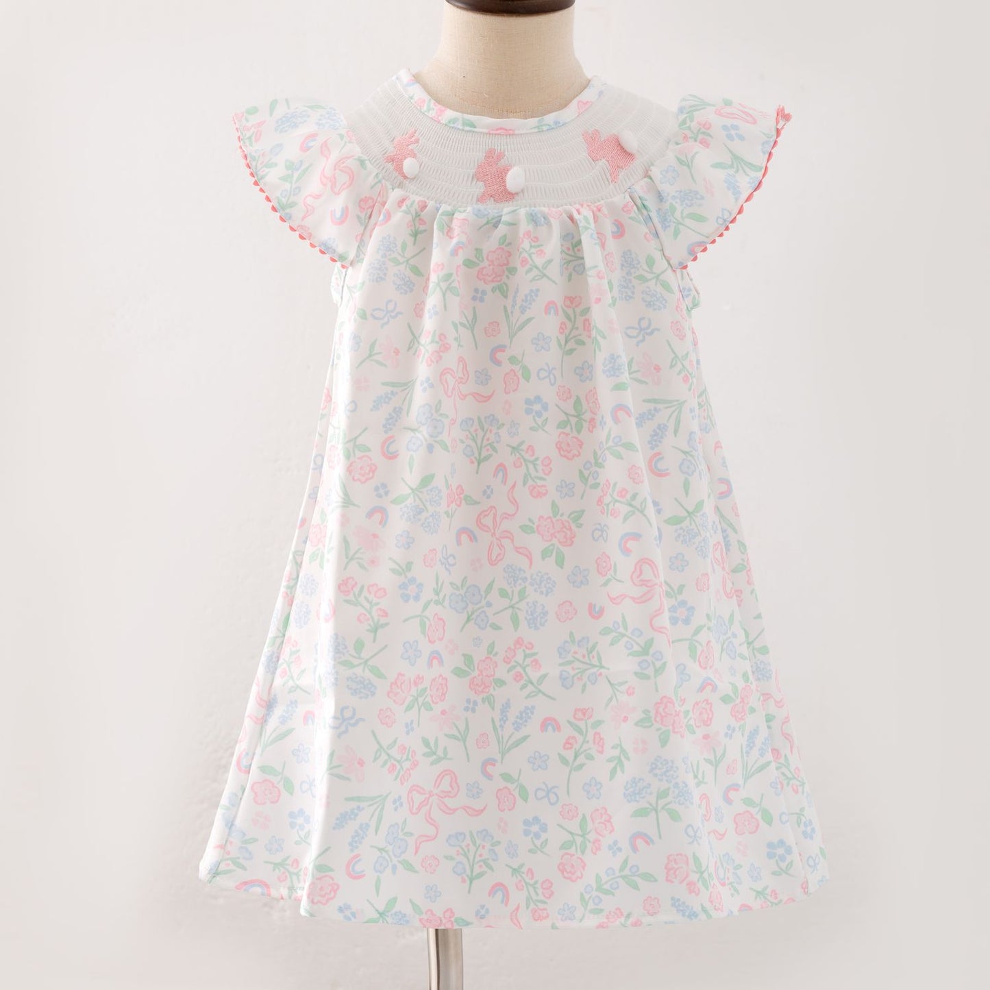 Cottontail Coquette Smocked Girls Dress