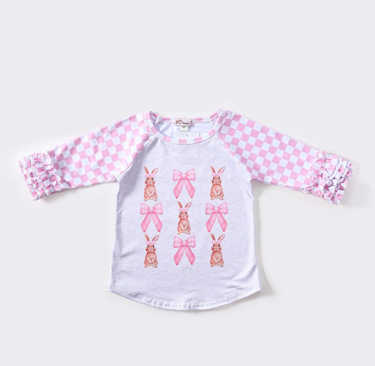 Bunny Bow Girls Raglan