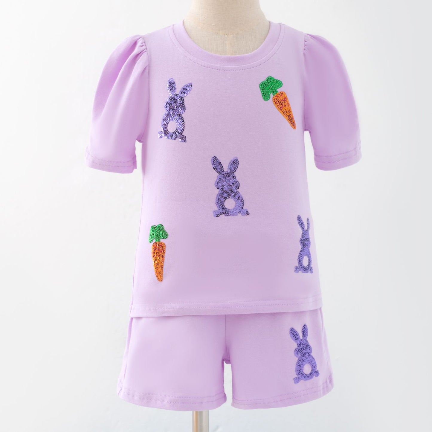 Lavender Sequin Bunny Girls Set