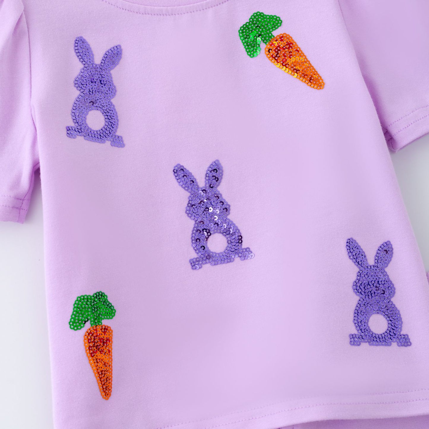 Lavender Sequin Bunny Girls Set