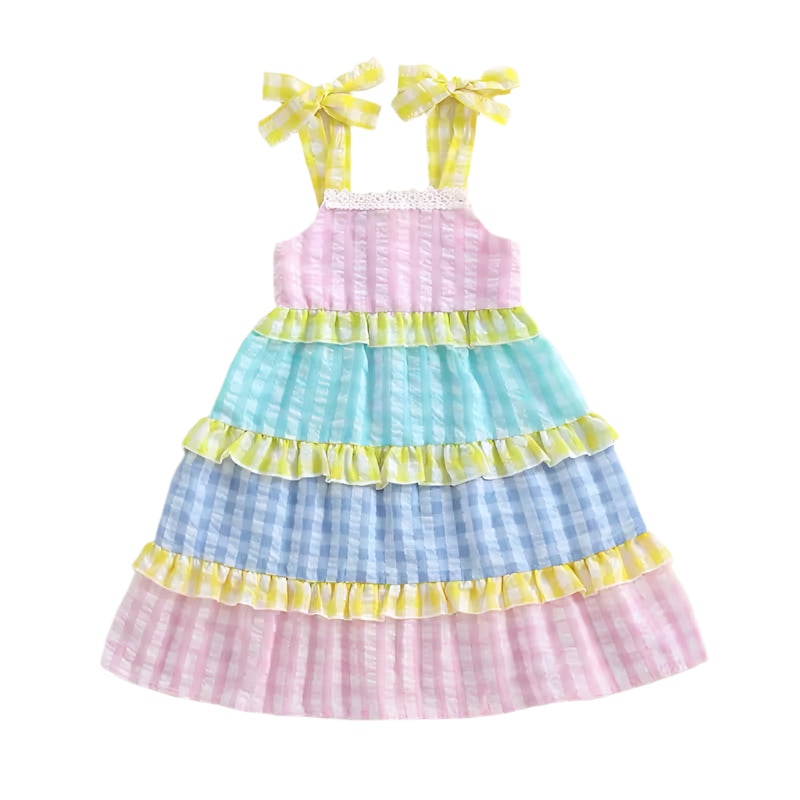 Pastel Picnic Tiered Maxi Dress (ankle length, runs big)