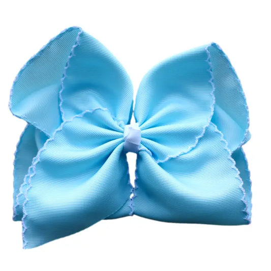 Light Blue Moon Stitch Hair Bow