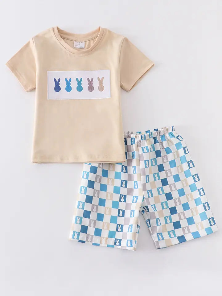 Bunny Checkerboard Shorts Set