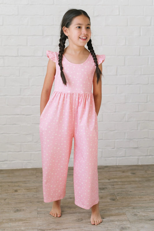 Ruffle Romper in Pink Petals (Ollie Jay)