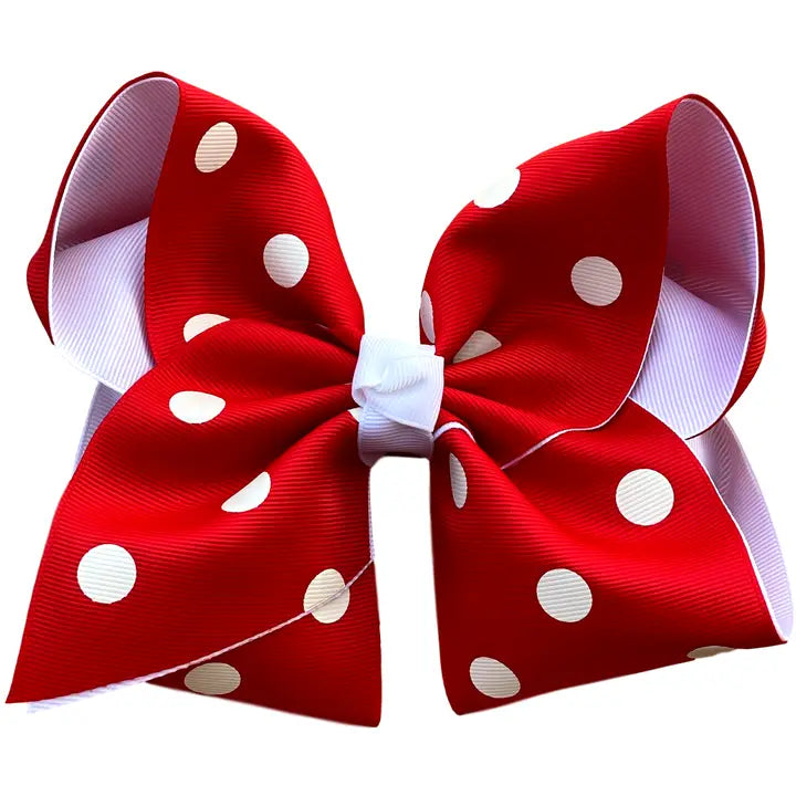 Red Polka Dot Layered Bow