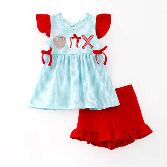 Play Ball Ruffle Short Set (PRESALE-arrival end of February)