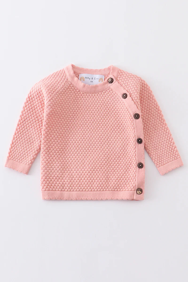 Pink Buttons Baby Sweater