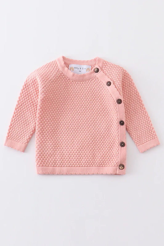 Pink Buttons Baby Sweater