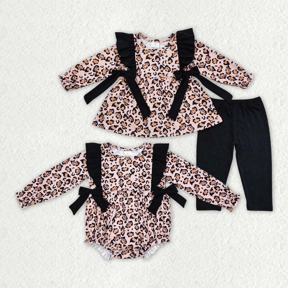 Leopard Bow Pants Set