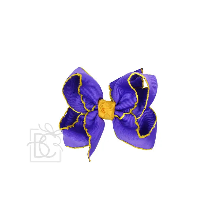 Crochet Edge Bows (Purple & Yellow Gold)