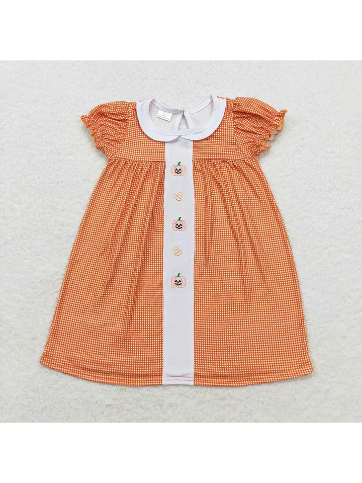 Orange Gingham Pumpkin Dress