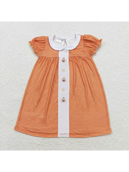 Orange Gingham Pumpkin Dress